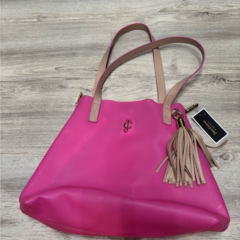 Juicy Couture Hot Pink and Beige Tote Bag - Picture 3 of 9